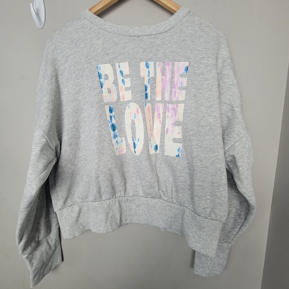 OLD NAVY Be The Love Oversized cropped sweater Light Heather Grey Large